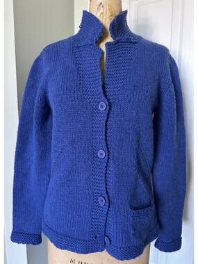 ALPHA MASSIMO REBECCHI Wool Cardigan Sweater Jacket 46 Us M Blue Italy Blazer